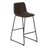 Monarch Specialties Office Chair, Bar Height, Standing, Computer Desk, Work, Pu Leather Look, Metal, Brown, Black I 7753